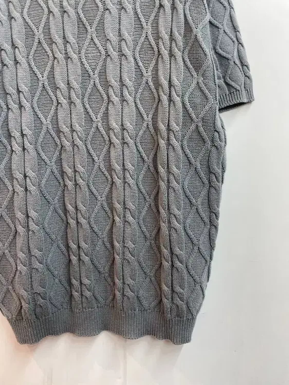 라지 액스톤즈 와플 니트 반팔 티셔츠 상품이미지3