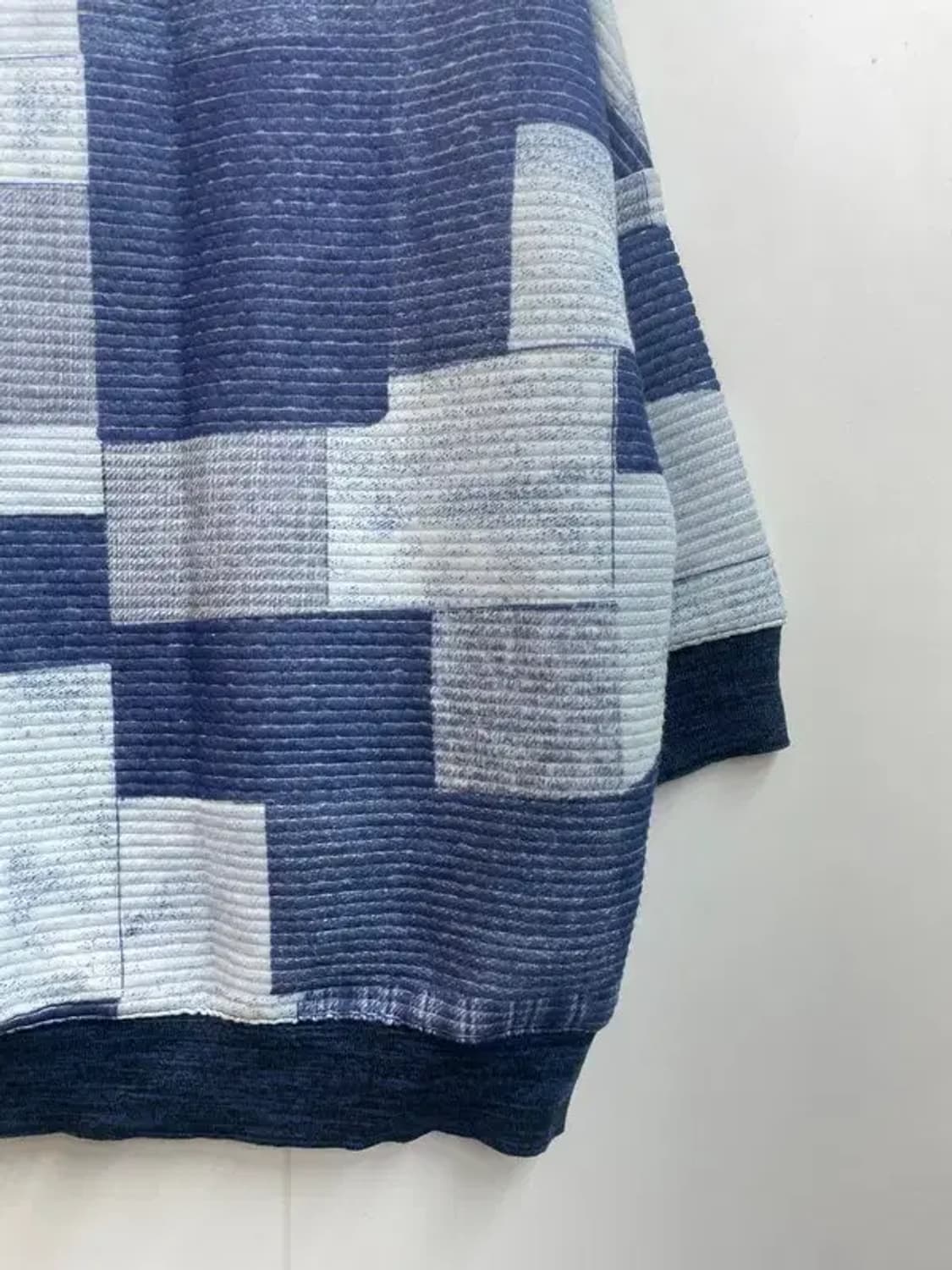 일본 VTG 프리 여자 패치워크 크롭 스웨트셔츠 블루 상품이미지6