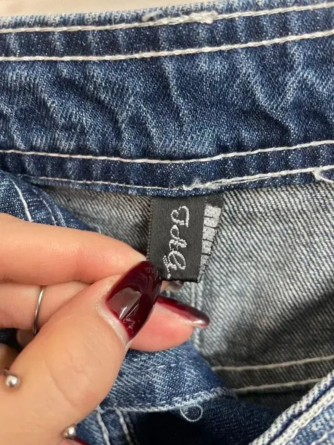 라지 여자 빈티지 워싱 하이웨스트 머메이드 데님 스커트 상품이미지5