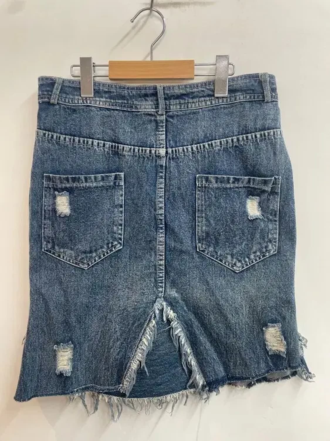 라지 여자 빈티지 워싱 하이웨스트 머메이드 데님 스커트 상품이미지7