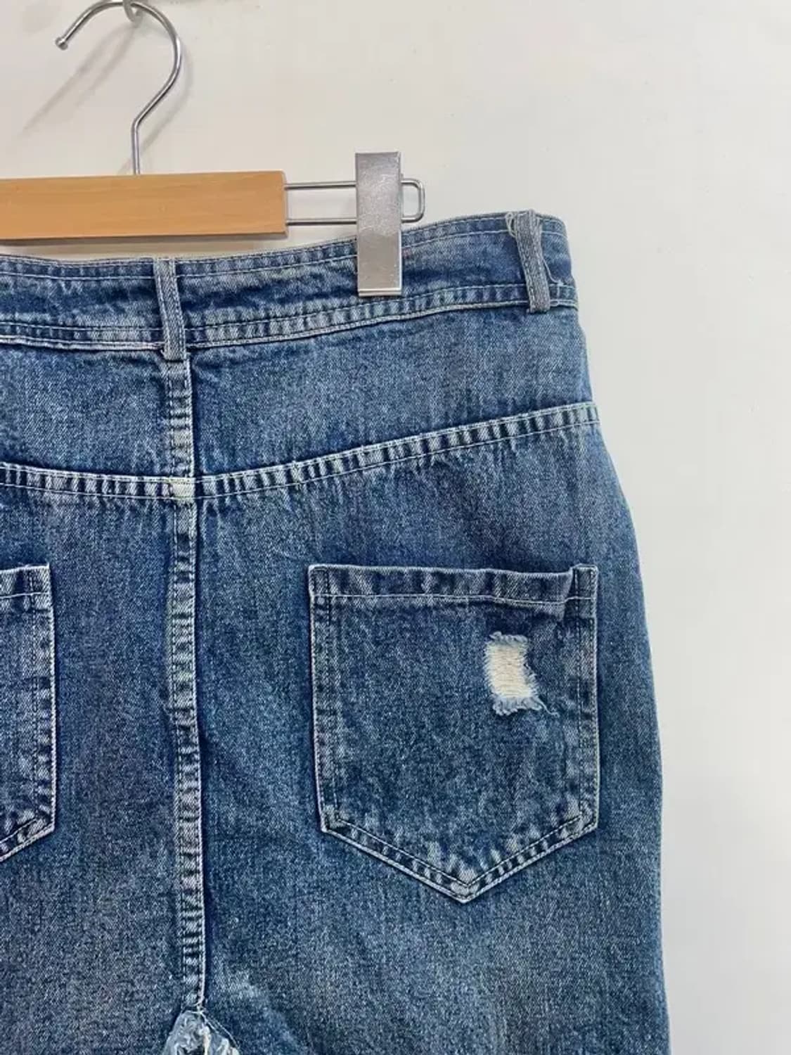 라지 여자 빈티지 워싱 하이웨스트 머메이드 데님 스커트 상품이미지9