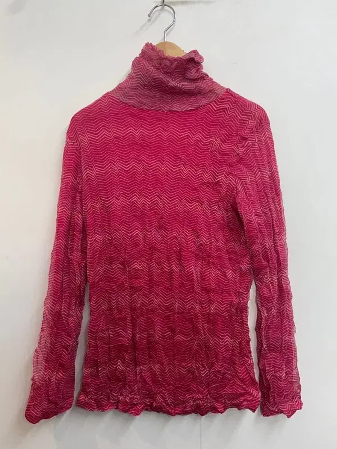 프리 여자 메쉬 터틀넥 긴팔 티셔츠 핑크 상품이미지7