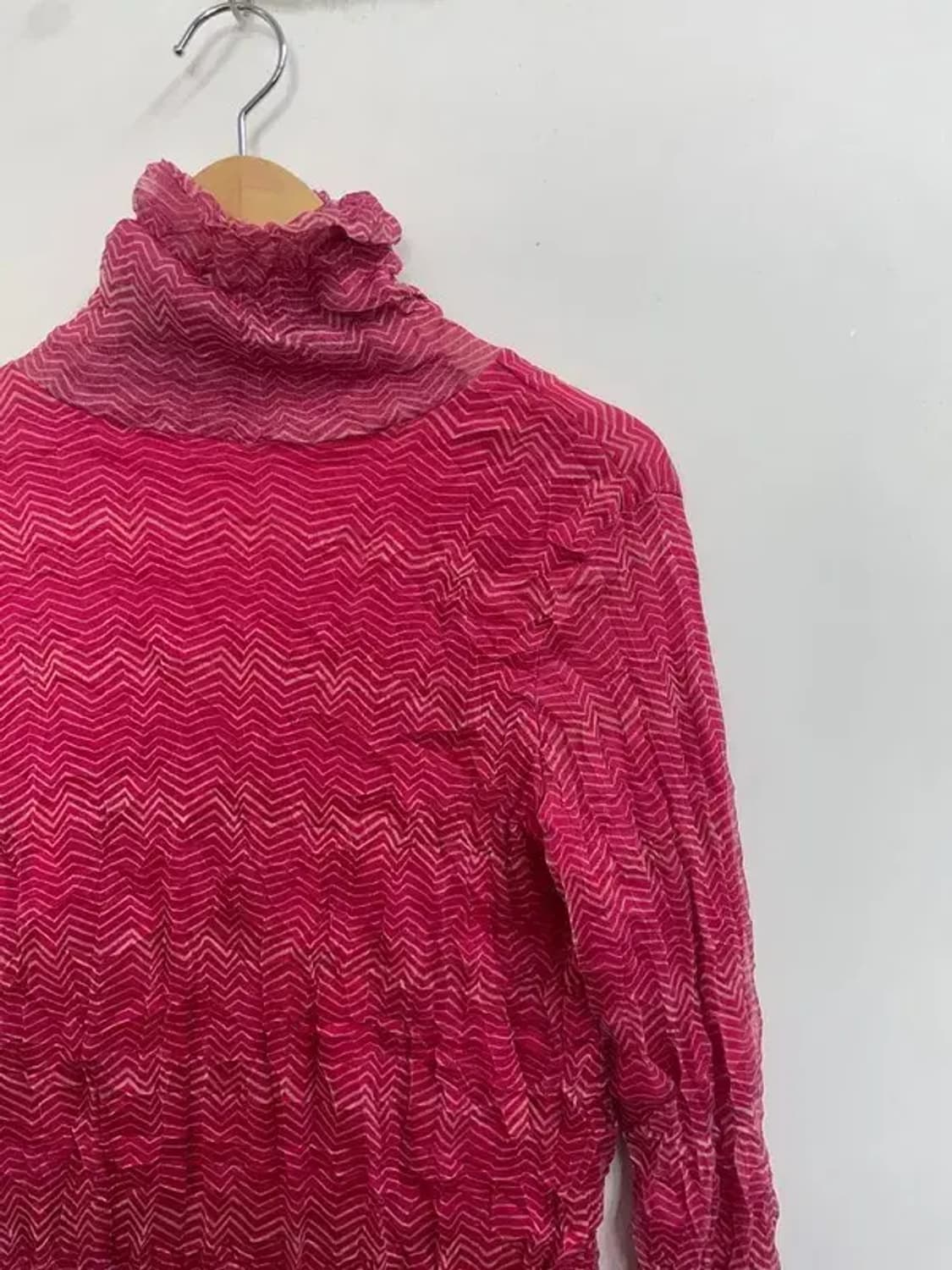 프리 여자 메쉬 터틀넥 긴팔 티셔츠 핑크 상품이미지9