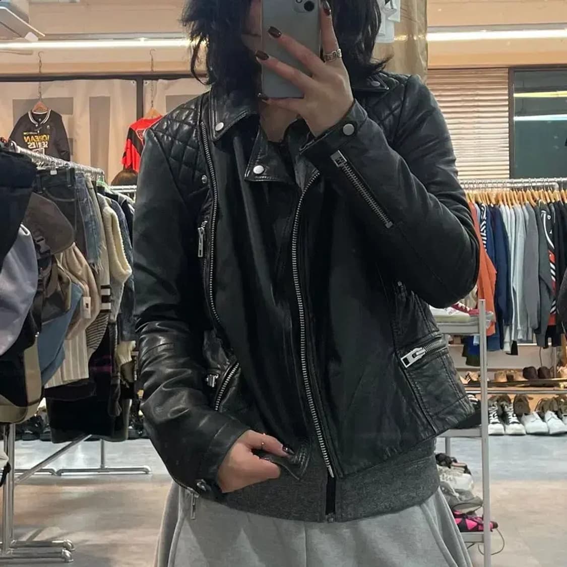 올세인츠 바이커 자켓 xs 램스킨 레더자켓 상품이미지1