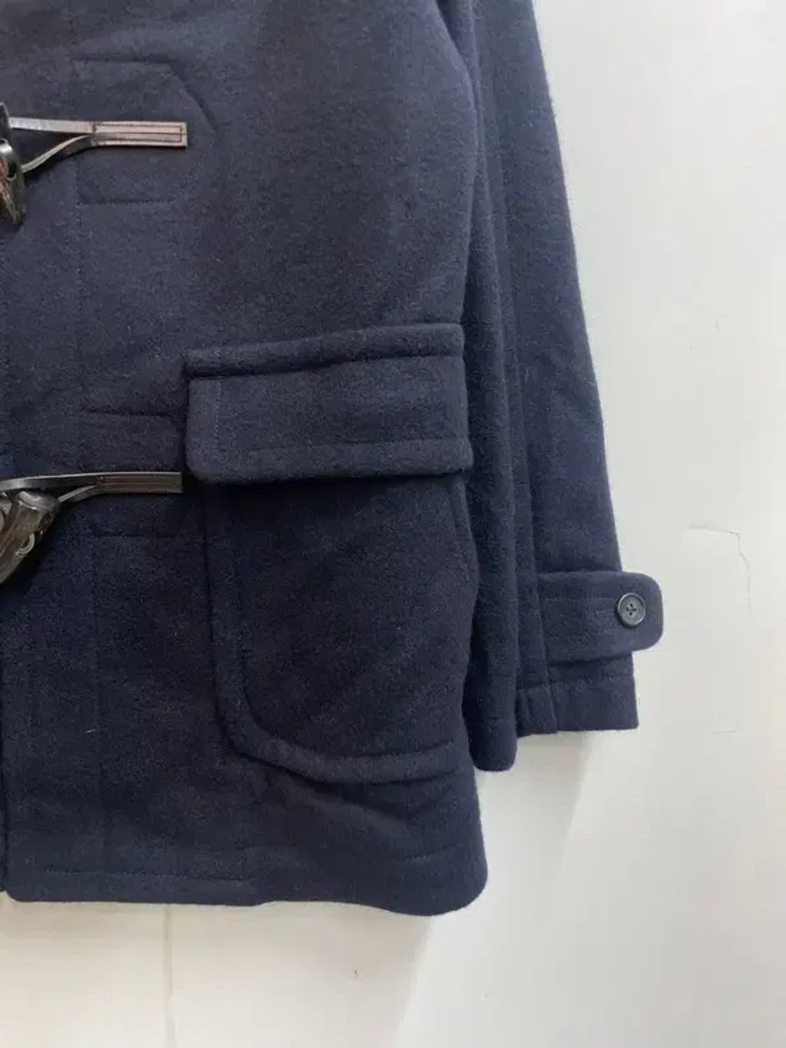 스몰 여자 울 소재 빔스 보이 더플 떡볶아 코트 네이비 상품이미지3