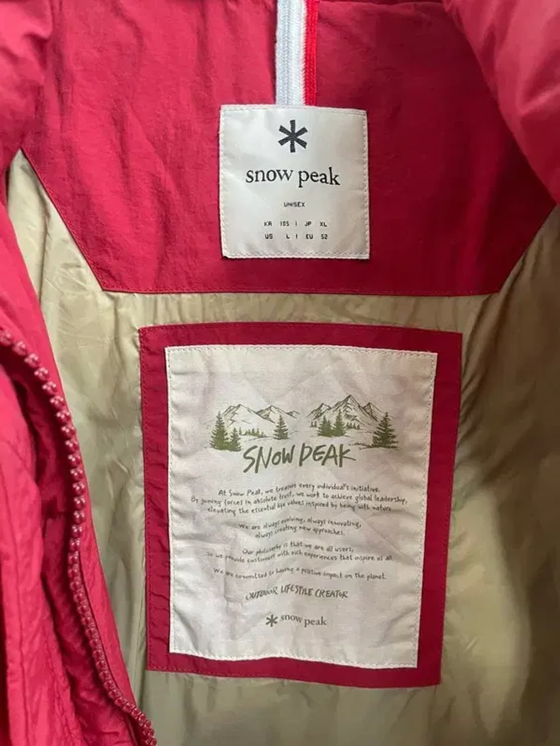 105 스노우피크 어패럴 캠퍼트 다운 자켓 레드 상품이미지5