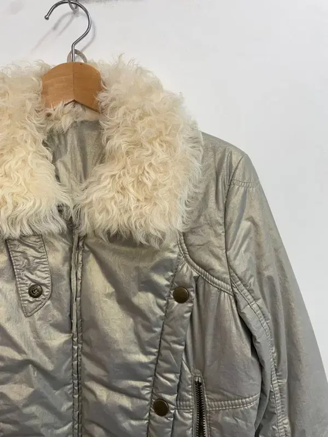 95 시스템 여성 유광 레더 양털 자켓 상품이미지4