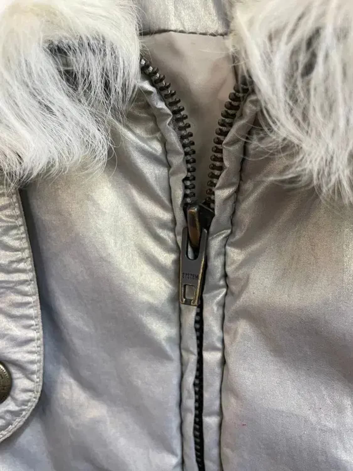 95 시스템 여성 유광 레더 양털 자켓 상품이미지6