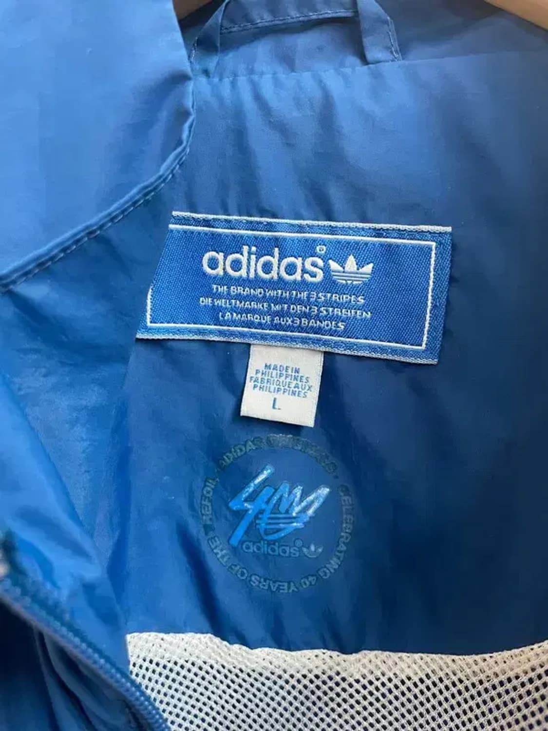 라지 아디다스 오리지널스 블루 윈드러너 바람막이 자켓 블루 상품이미지5