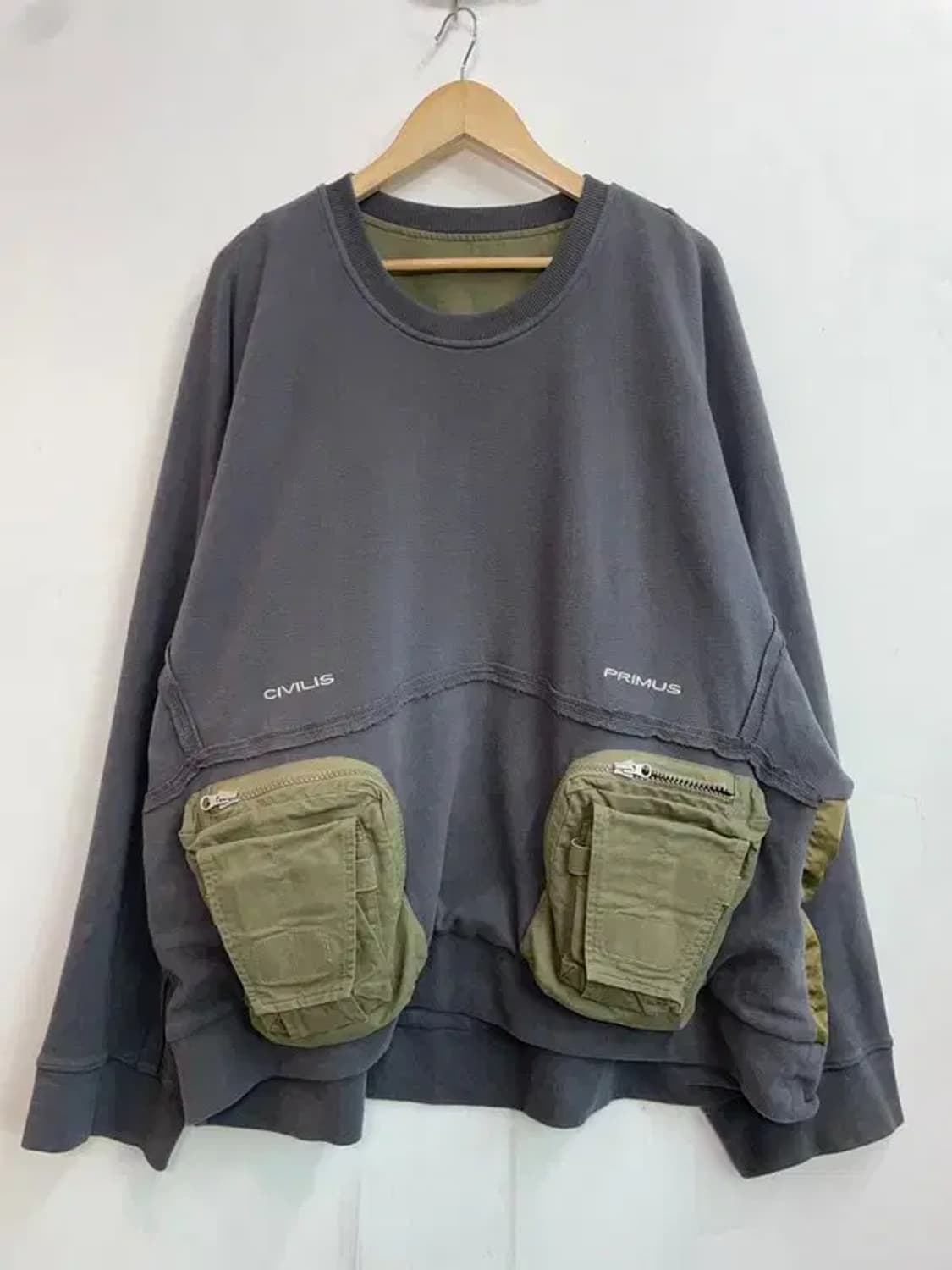 1 햄커스 포켓 맨투맨티셔츠 빅사이즈 그레이 상품이미지2