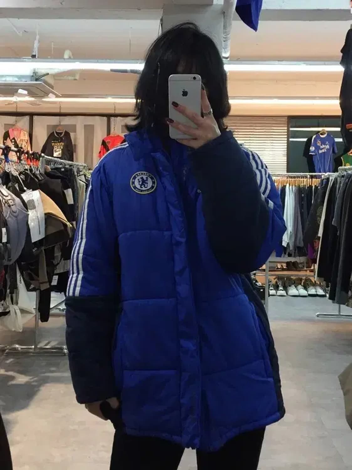 95 아디다스 삼선 첼시 다운자켓 패딩 벤치다운 축구룩 상품이미지1