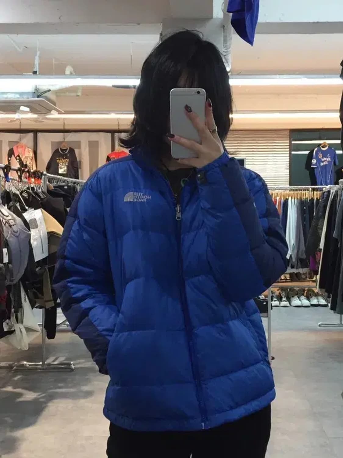 95 노스페이스 600 블루 구스다운 패딩 점퍼 상품이미지1