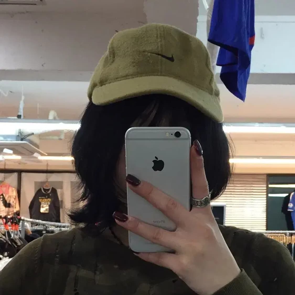 올드스쿨 키즈사이즈 나이키 기모 볼캡 모자 브라운 상품이미지1