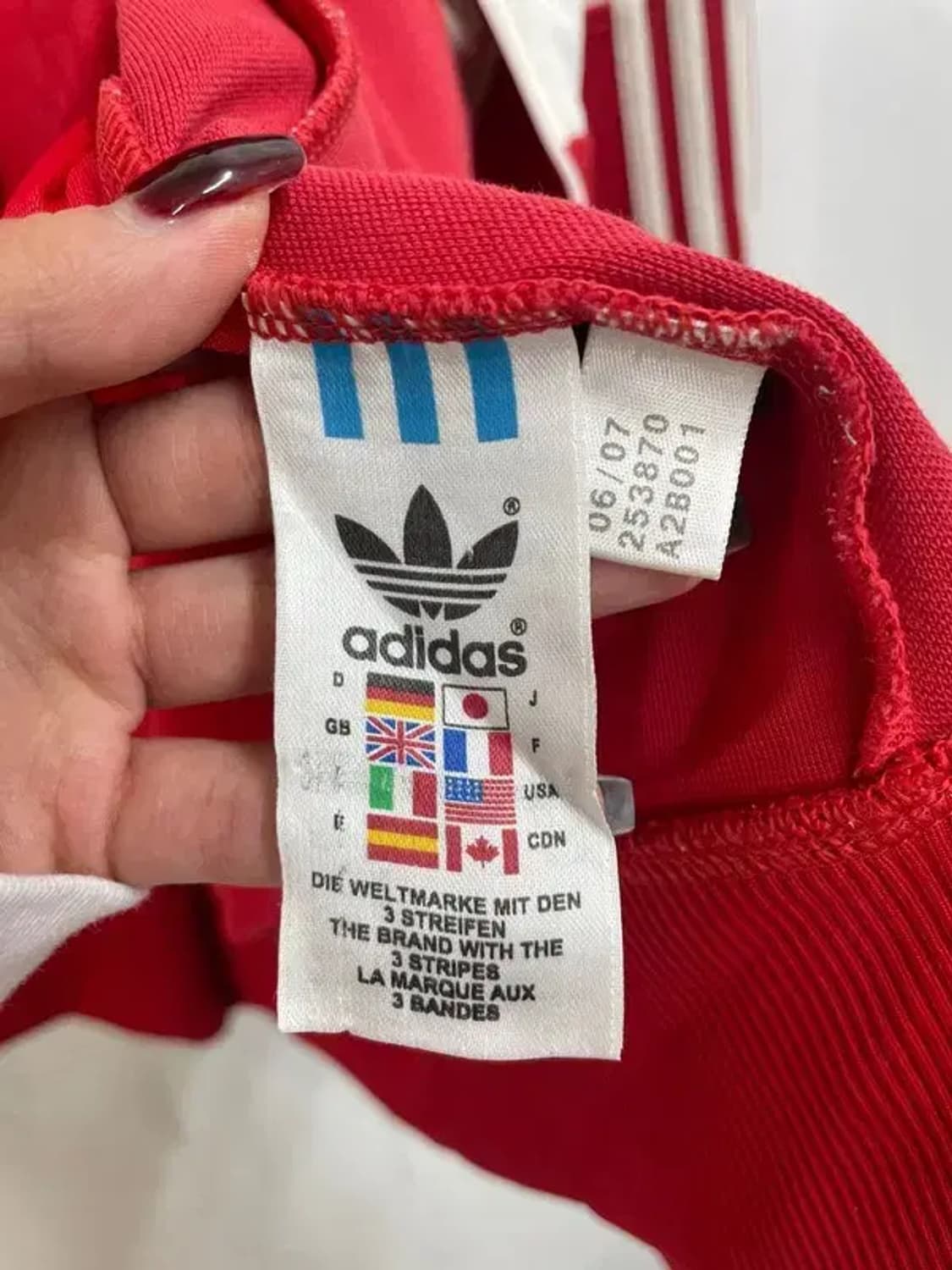 95 아디다스 페루 화이트탭 빈티지 트랙탑 집업 저지 상품이미지9