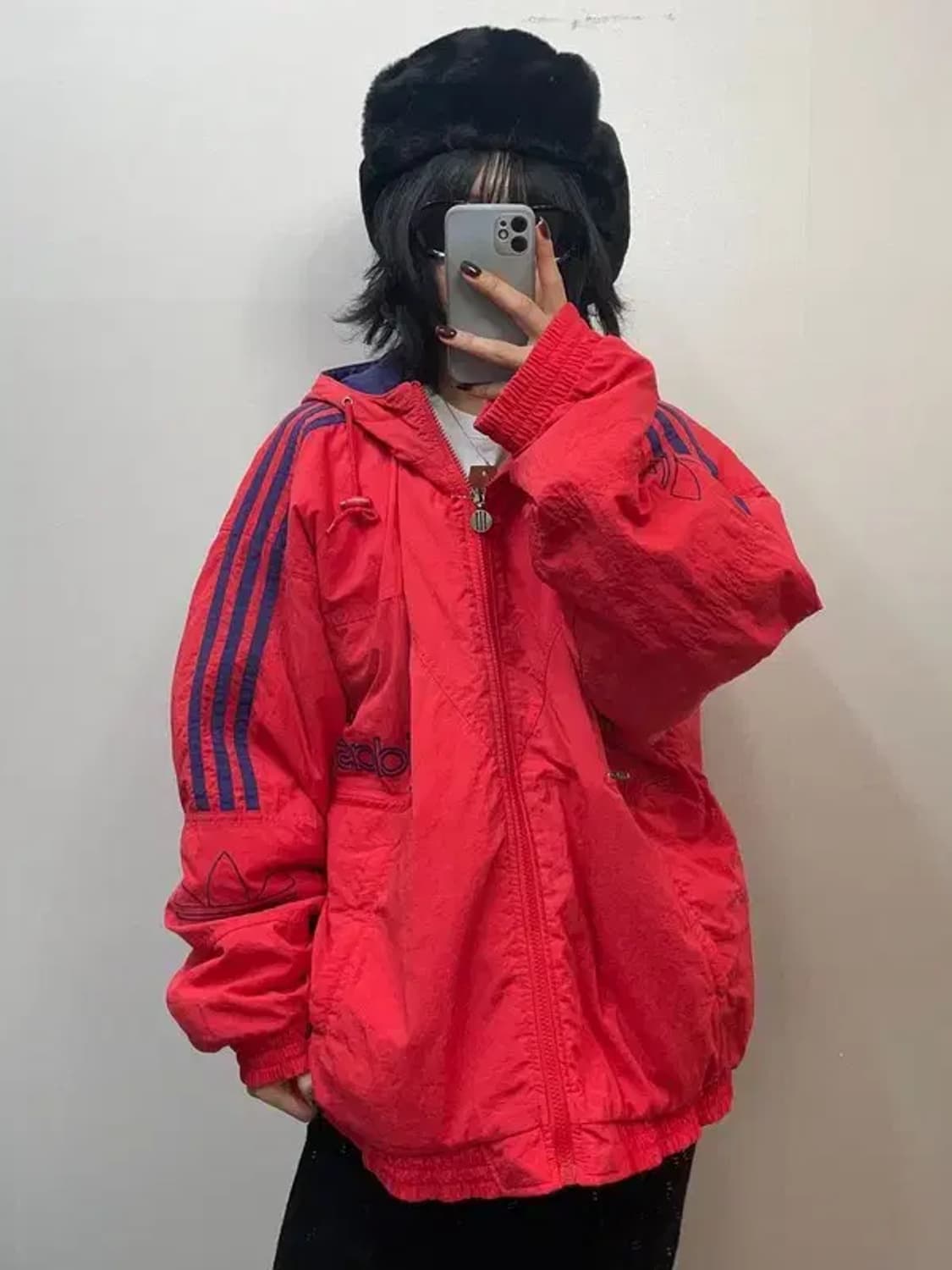 105 아디다스 90s 제우교역 파이어버드 나일론 올드스쿨 누빔점퍼 자켓 상품이미지1