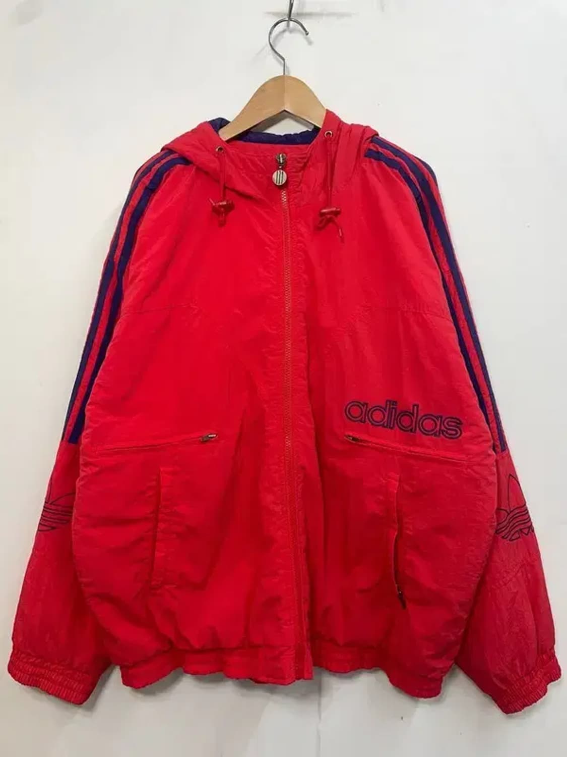 105 아디다스 90s 제우교역 파이어버드 나일론 올드스쿨 누빔점퍼 자켓 상품이미지2