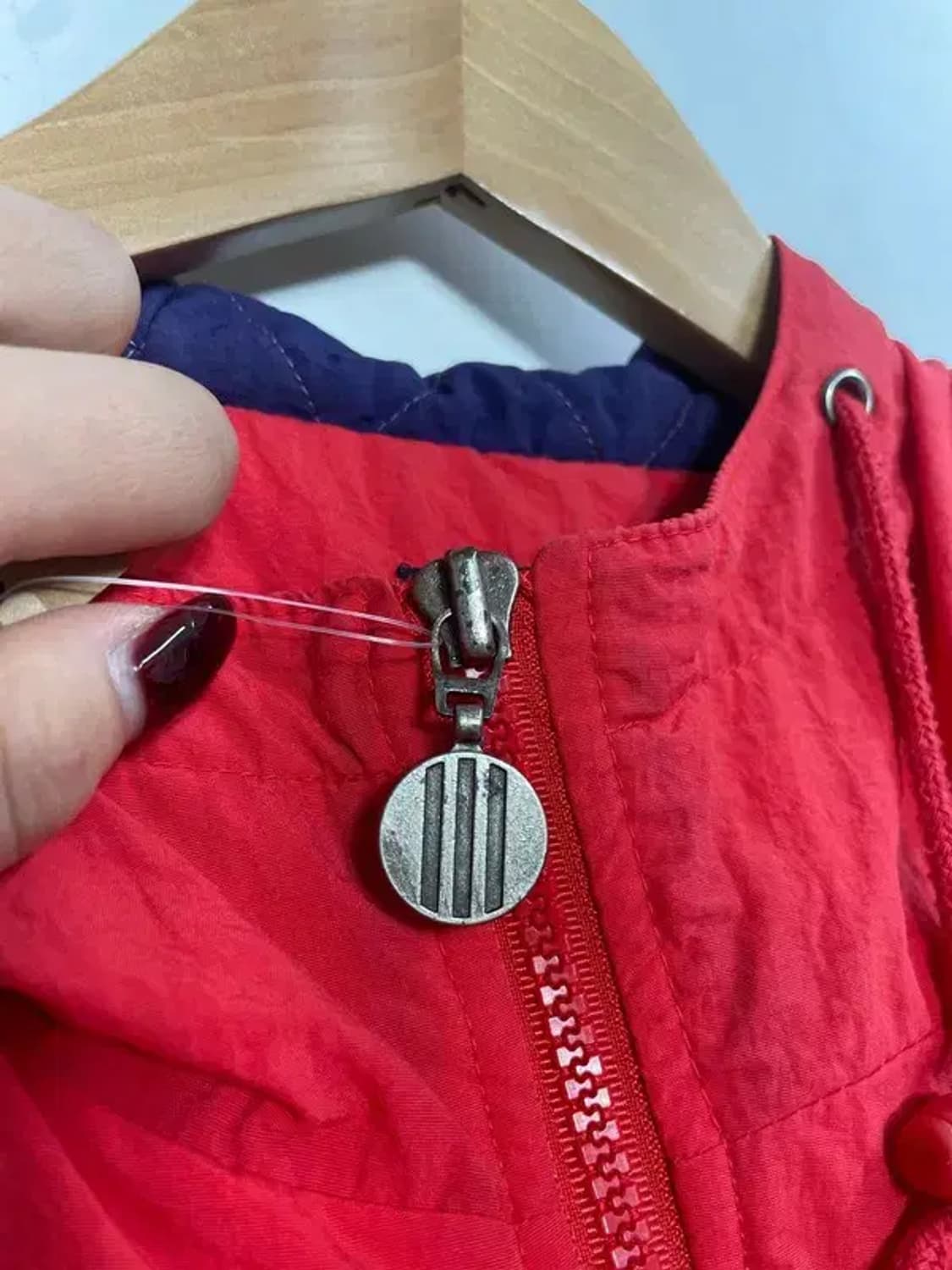 105 아디다스 90s 제우교역 파이어버드 나일론 올드스쿨 누빔점퍼 자켓 상품이미지6