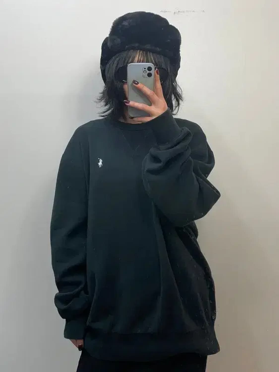 xl 폴로랄프로렌 화이프포니 블랙 오버핏 맨투맨 약기모 티셔츠 상품이미지1