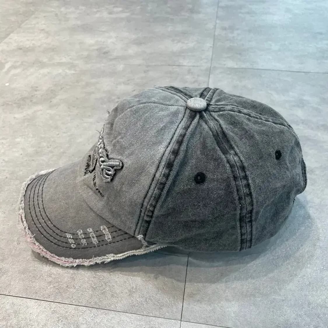vtg 1985 워싱 데님 볼캡 모자 그레이 상품이미지4