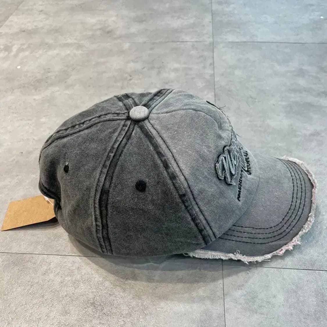vtg 1985 워싱 데님 볼캡 모자 그레이 상품이미지5