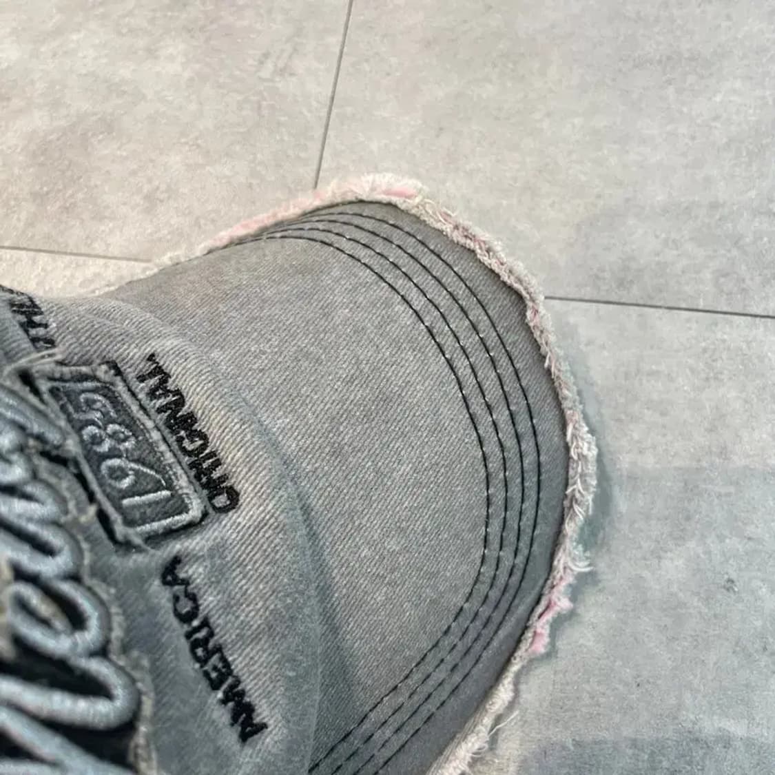 vtg 1985 워싱 데님 볼캡 모자 그레이 상품이미지7