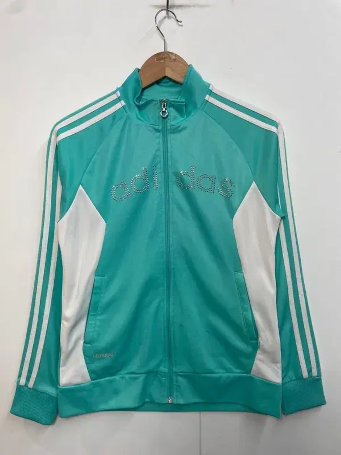 90 아디다스 우먼스 글리터 트랙탑 져지 에메랄드 상품이미지2
