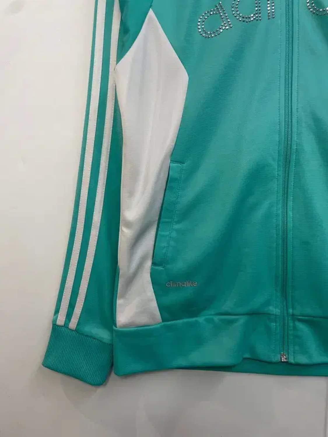 90 아디다스 우먼스 글리터 트랙탑 져지 에메랄드 상품이미지3