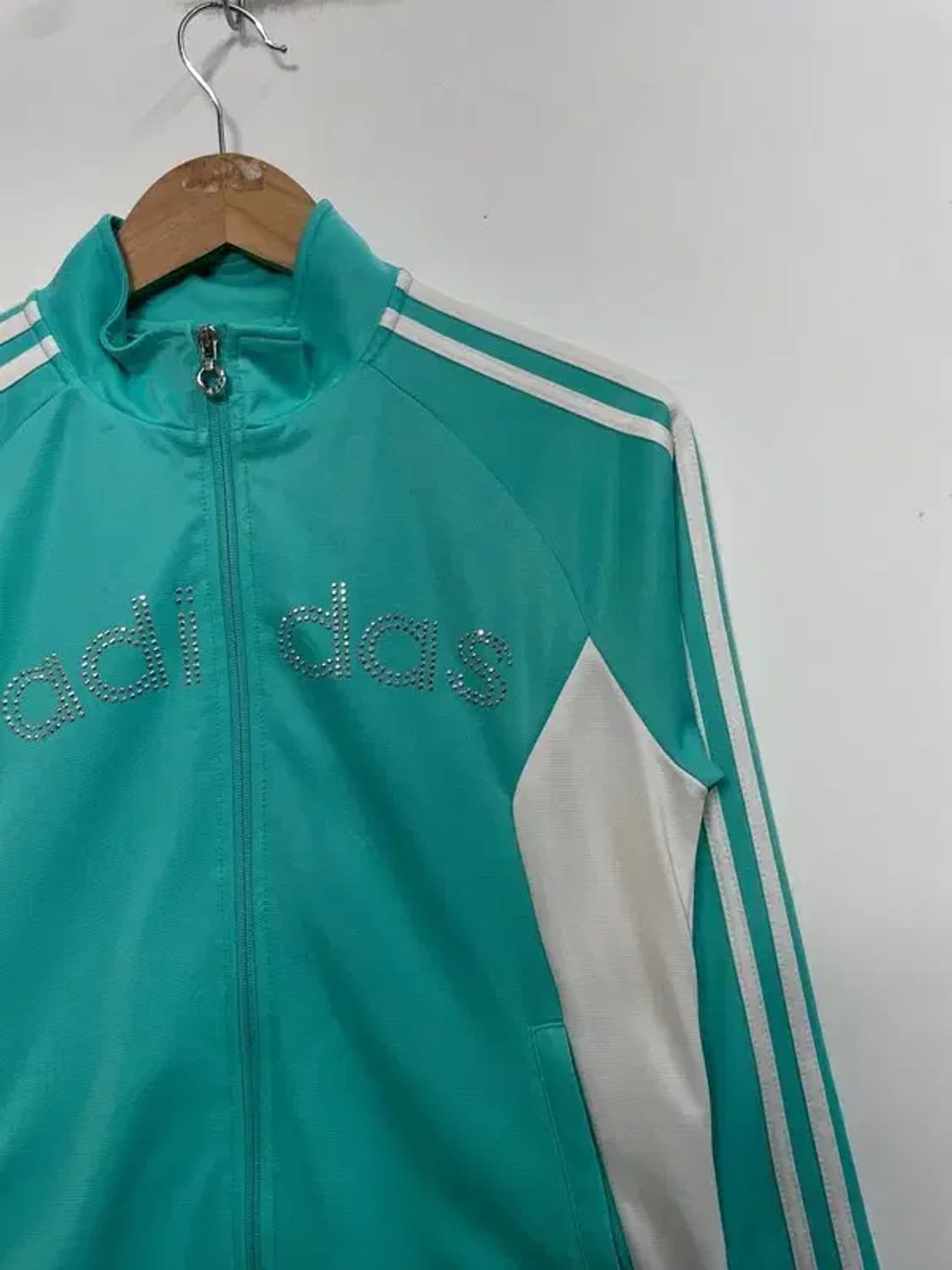 90 아디다스 우먼스 글리터 트랙탑 져지 에메랄드 상품이미지4