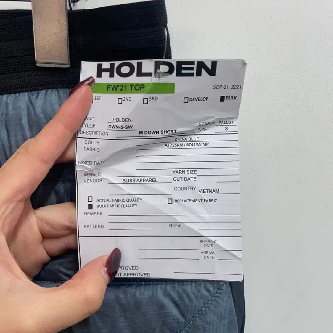 미디움 새상품 홀덴 남성용 기모 다운 숏 반바지 블루 상품이미지5