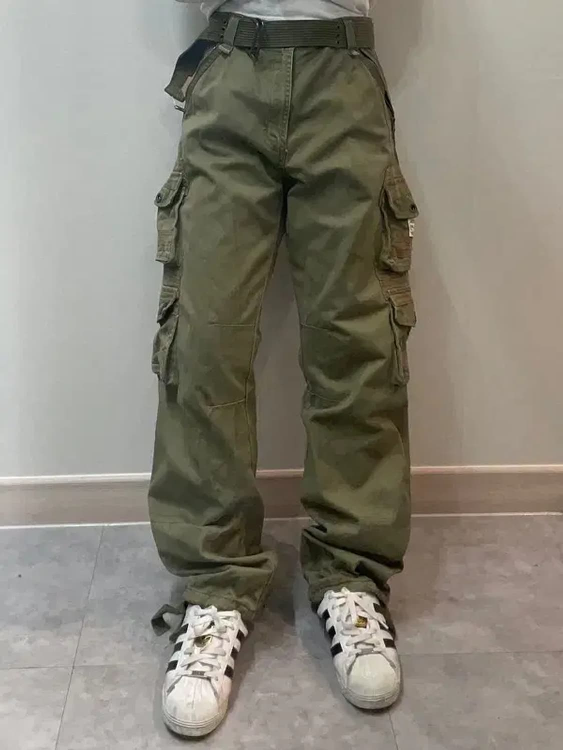36 빈티지 밀리터리룩 Decibel 피그먼트 카고팬츠 카키 상품이미지1