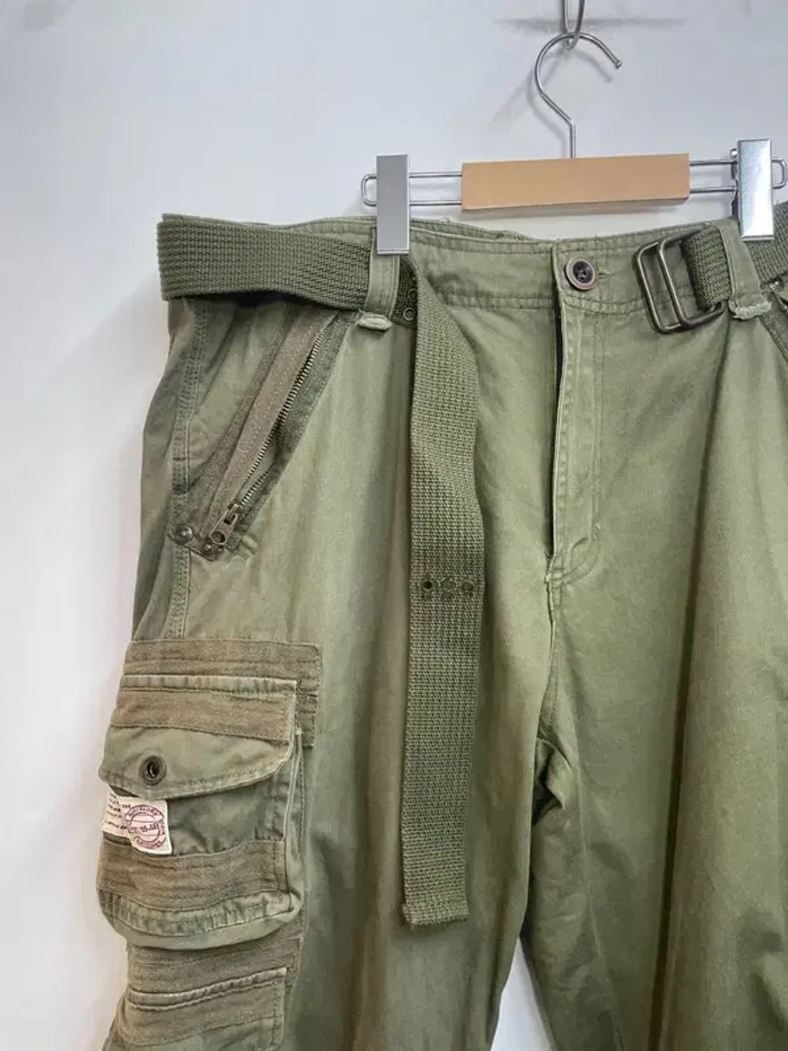 36 빈티지 밀리터리룩 Decibel 피그먼트 카고팬츠 카키 상품이미지4