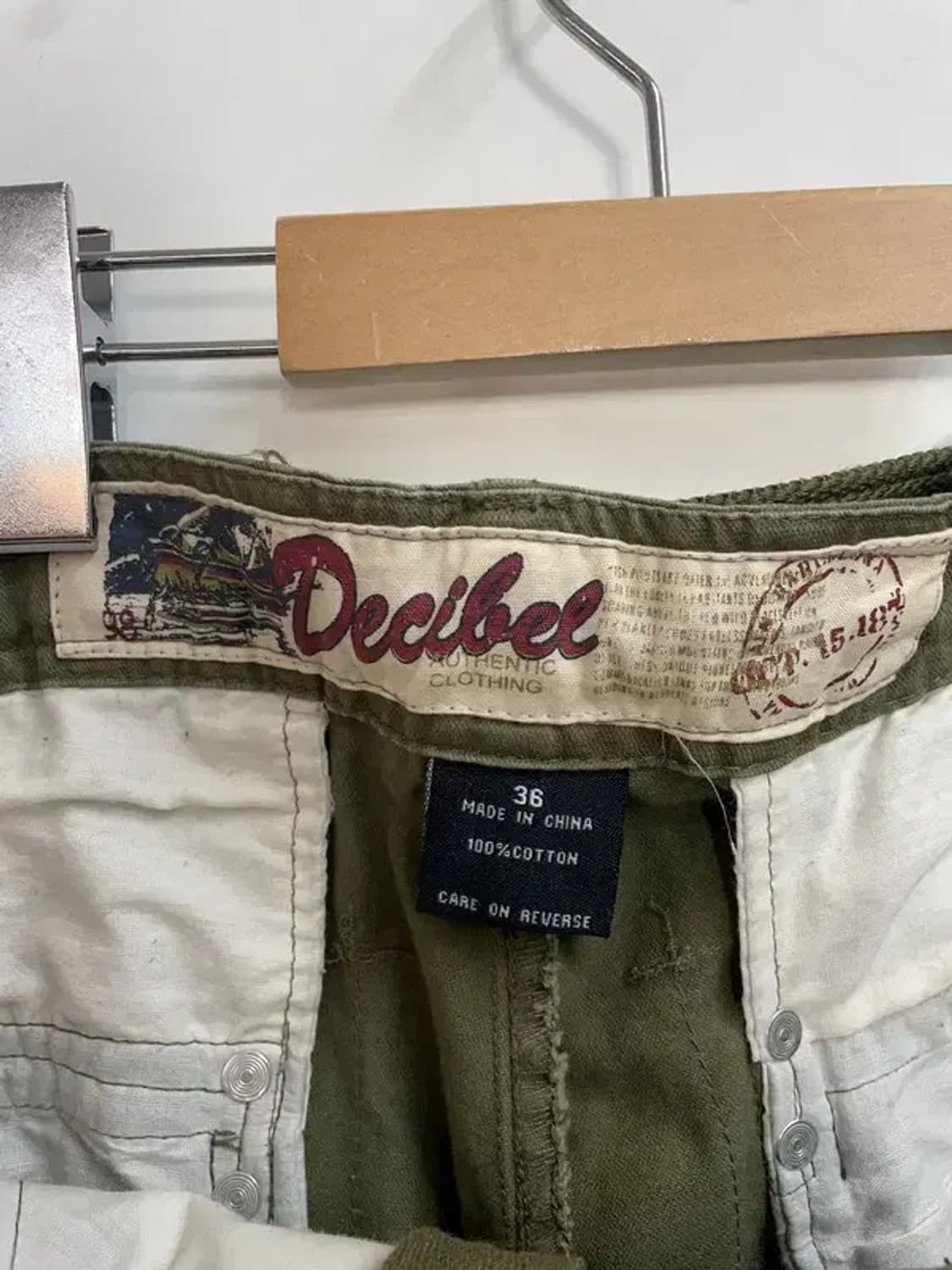 36 빈티지 밀리터리룩 Decibel 피그먼트 카고팬츠 카키 상품이미지5