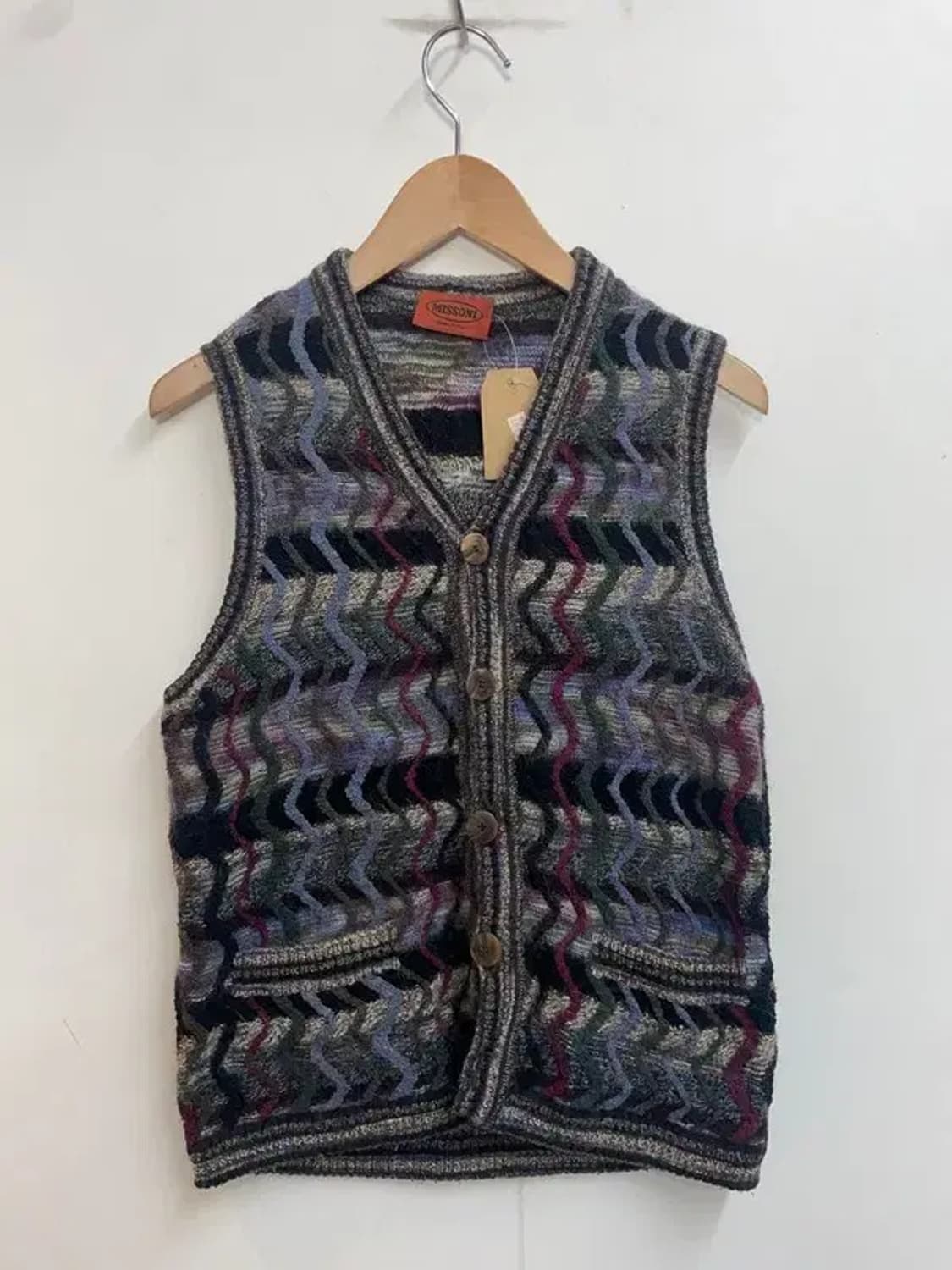 90s 미쏘니 패턴 여자 니트 조끼 베스트 상품이미지2