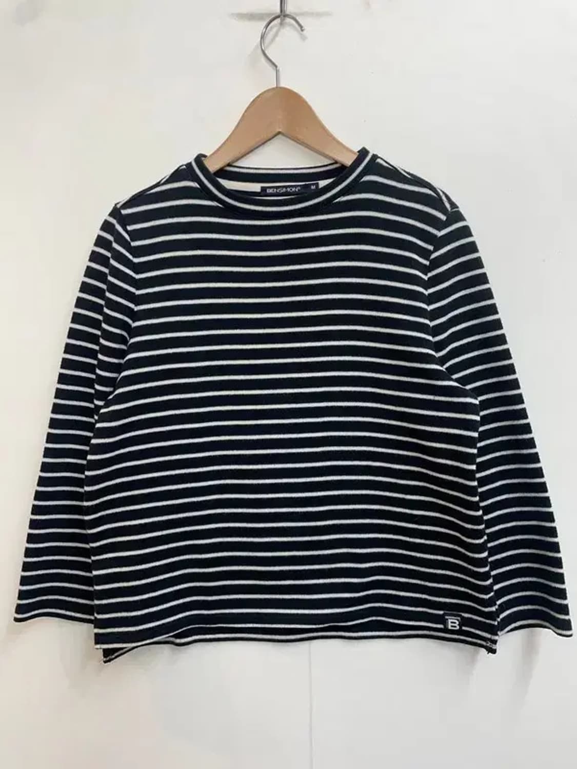 미디움 벤시몽 스트라이프 오버핏 긴팔티셔츠 상품이미지2