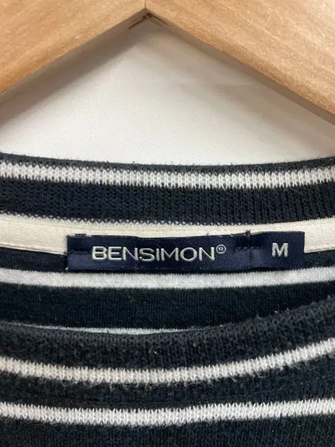 미디움 벤시몽 스트라이프 오버핏 긴팔티셔츠 상품이미지5