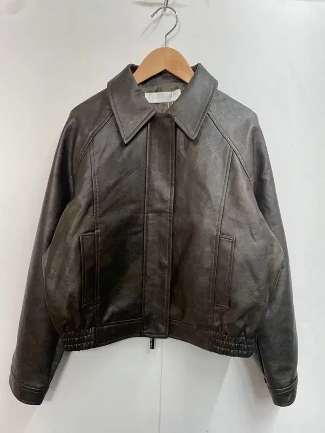 프리 미사용 새상품 마조네 플리프 레더자켓 브라운 상품이미지2
