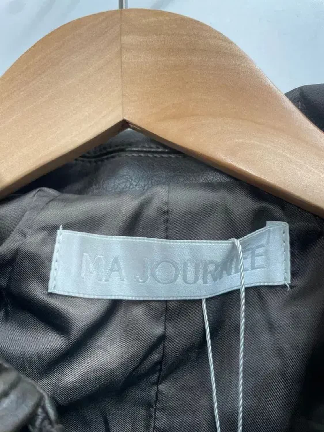 프리 미사용 새상품 마조네 플리프 레더자켓 브라운 상품이미지5