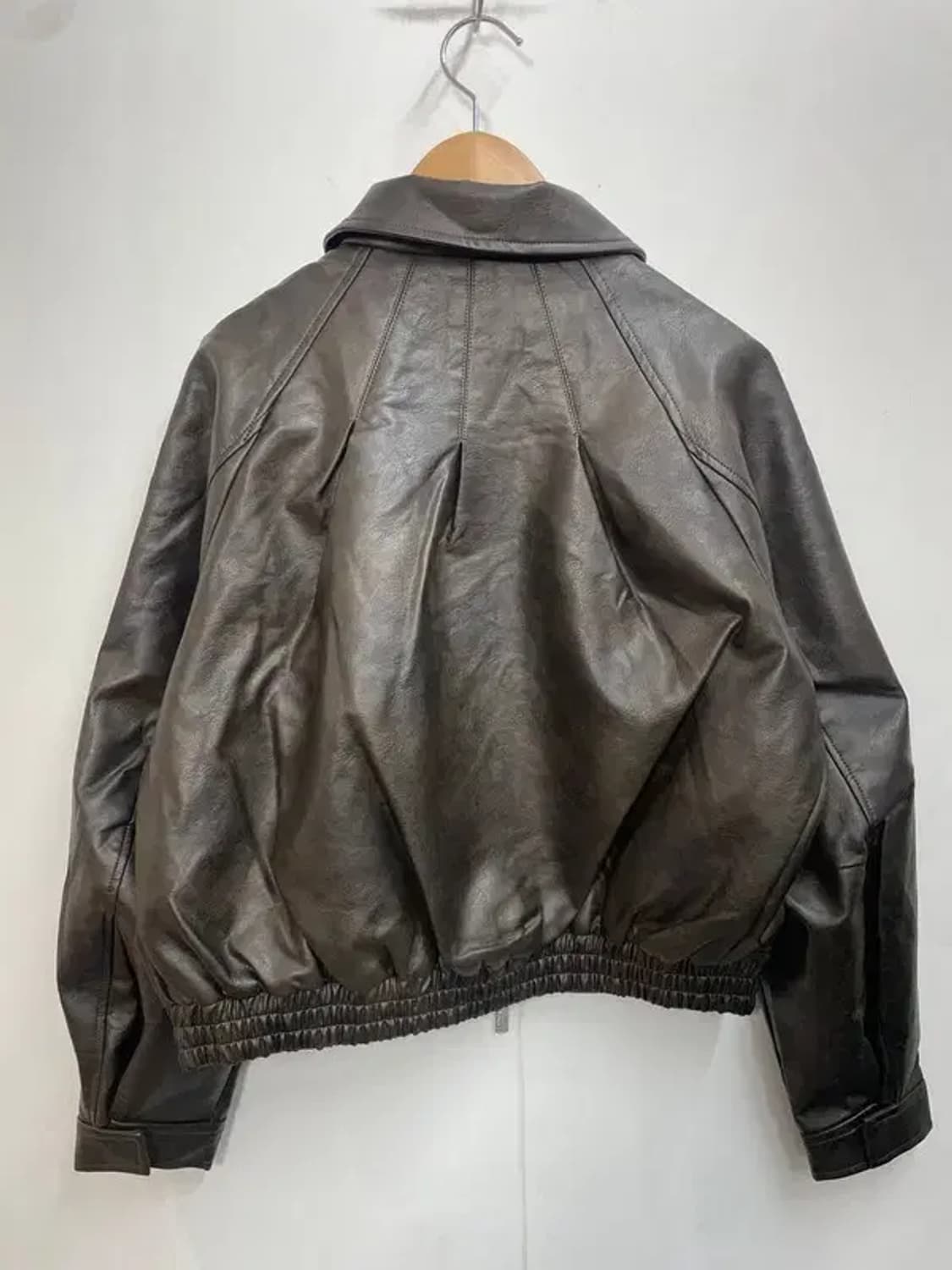 프리 미사용 새상품 마조네 플리프 레더자켓 브라운 상품이미지9