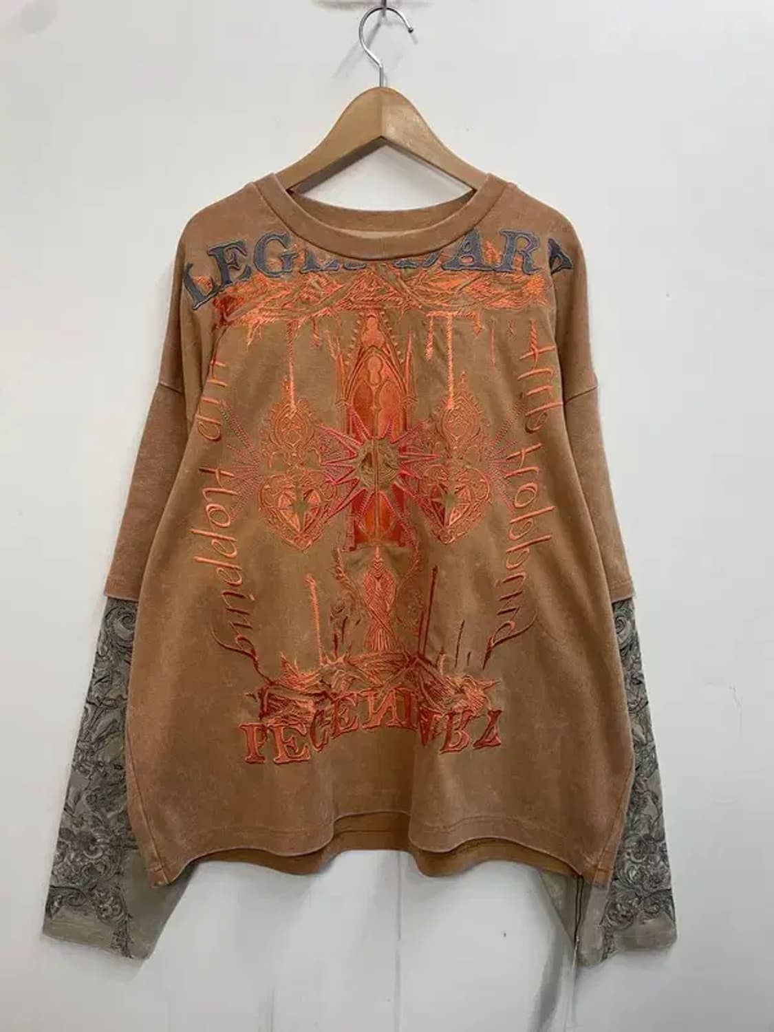 프리 스모크라이즈 피그먼트 롱슬리브 그래픽 자수 티셔츠 상품이미지2