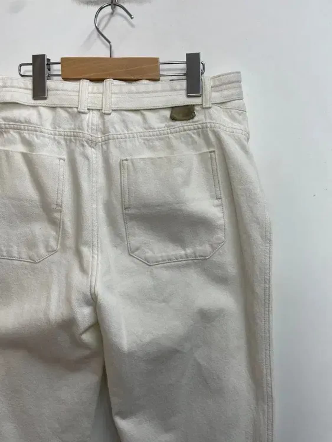 라지 세터 와이드 벨티드 팬츠 크림 상품이미지10