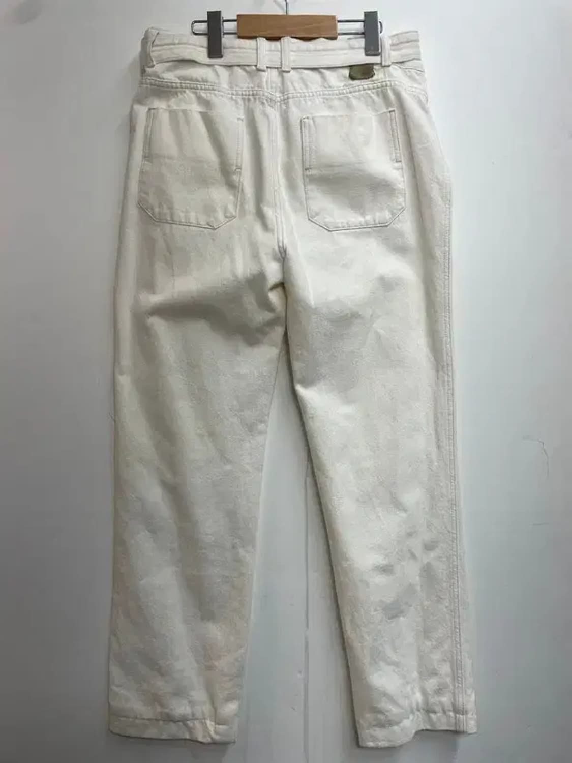 라지 세터 와이드 벨티드 팬츠 크림 상품이미지8