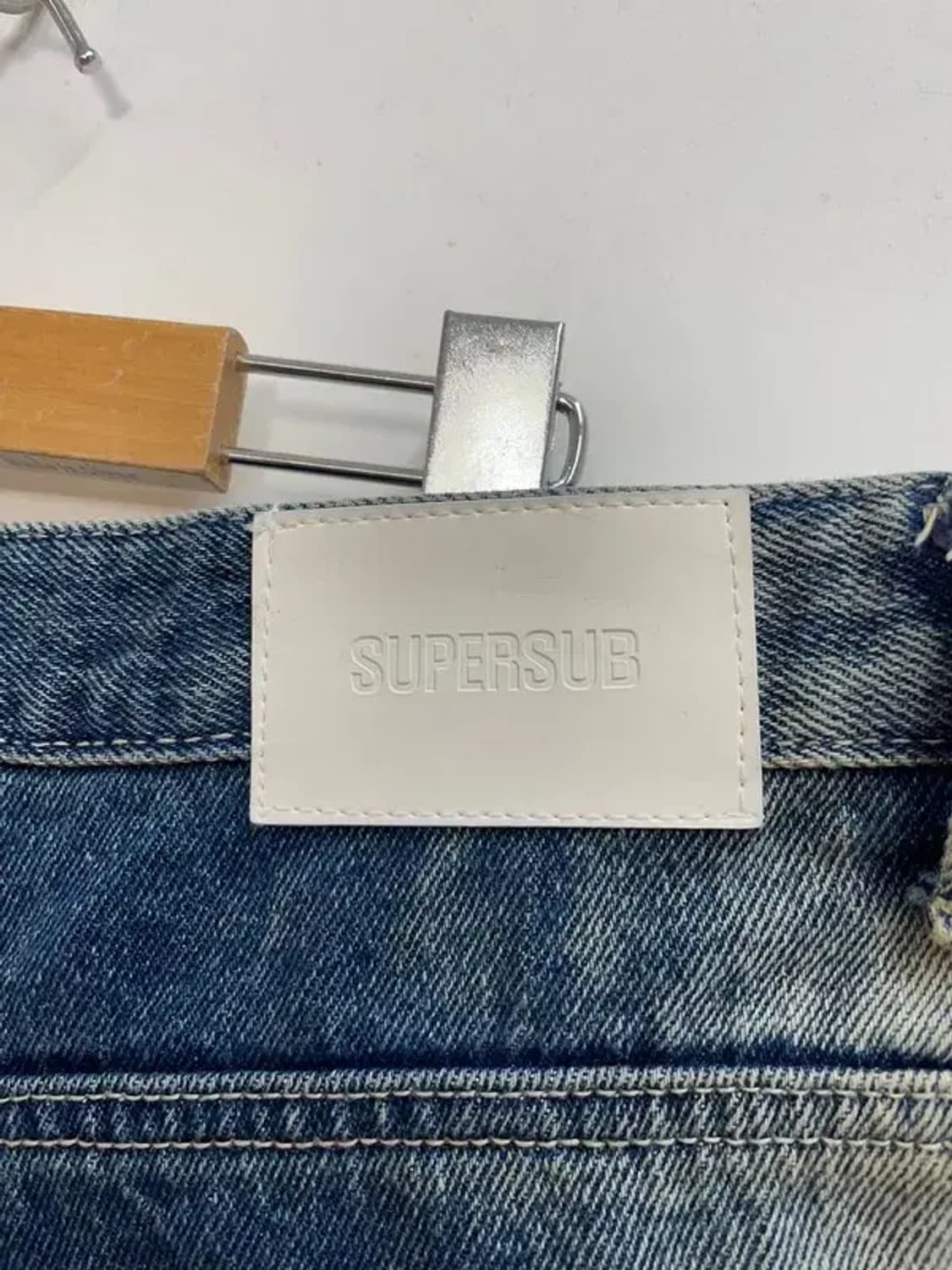 라지 슈퍼서브 브로큰 워싱 데님 팬츠 다크 블루 상품이미지10