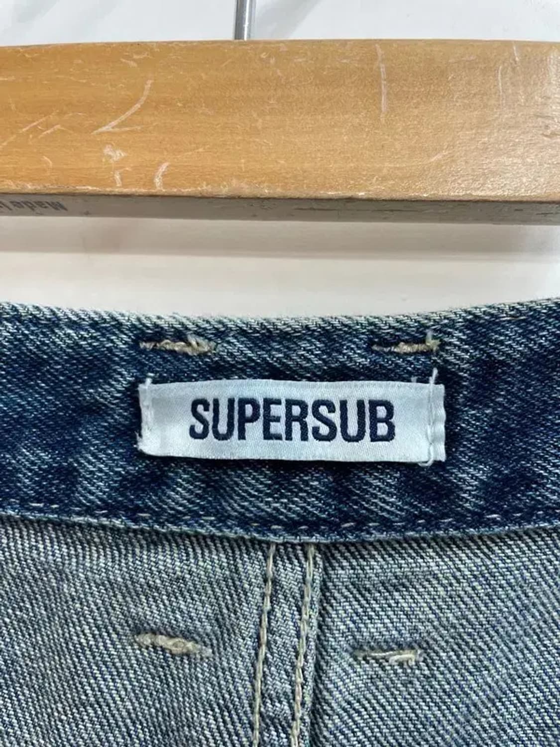 라지 슈퍼서브 브로큰 워싱 데님 팬츠 다크 블루 상품이미지5