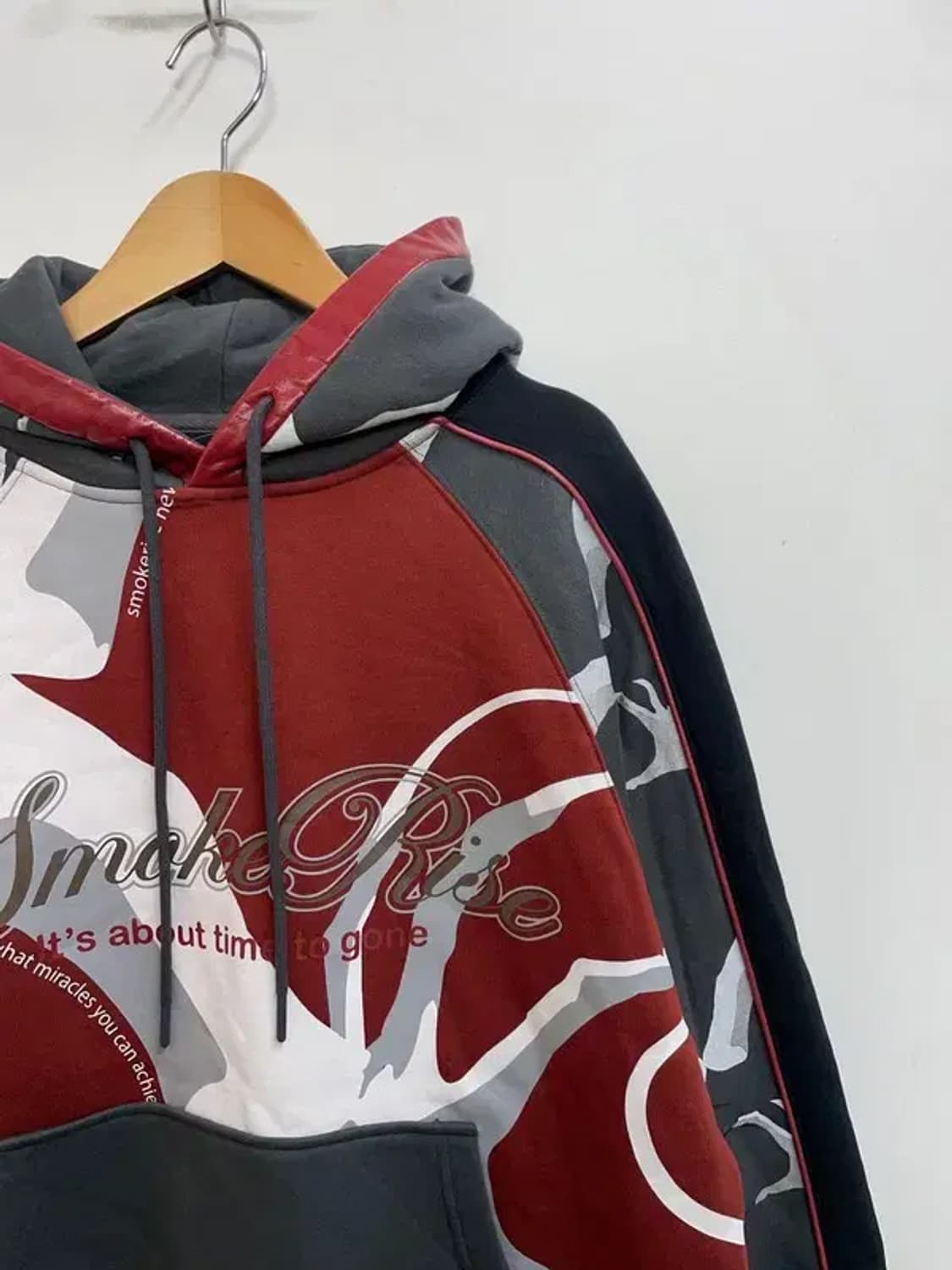 미디움 스모크라이즈 오버핏 워싱 자수 후드티셔츠 상품이미지4