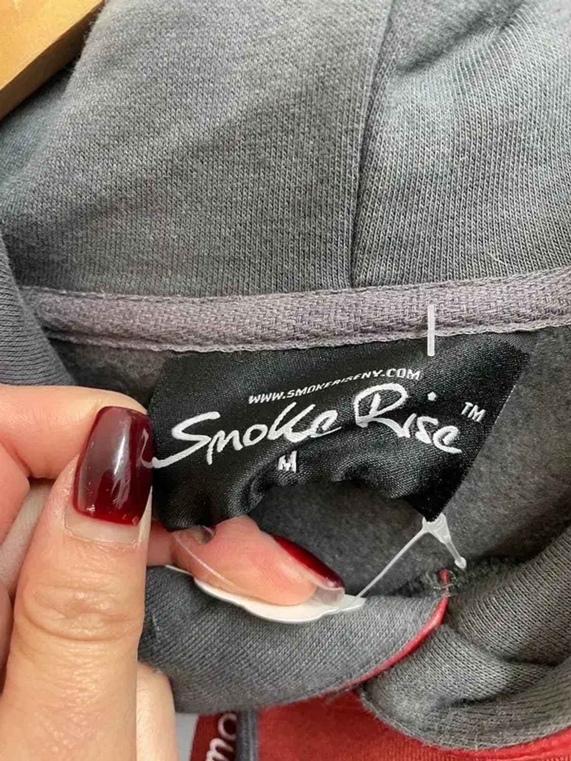 미디움 스모크라이즈 오버핏 워싱 자수 후드티셔츠 상품이미지5