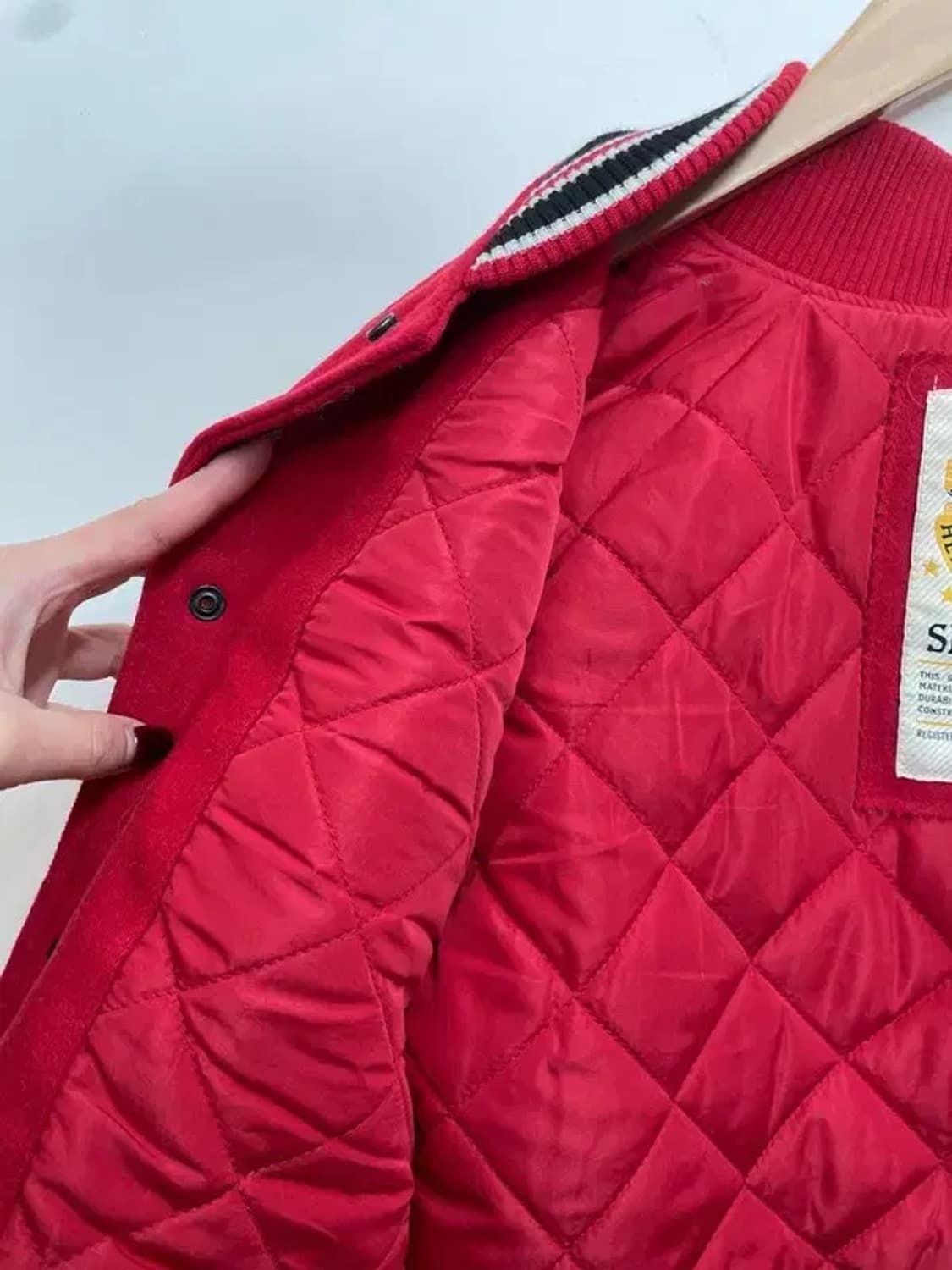 미디움 스모크라이즈 오버핏 레더 바시티 자켓 상품이미지6