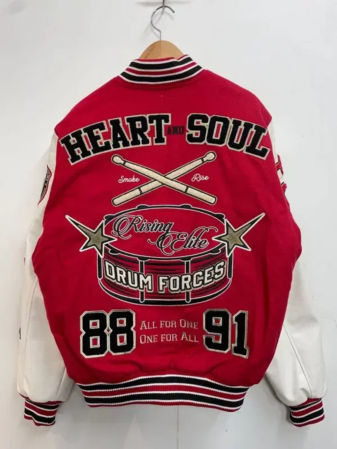 미디움 스모크라이즈 오버핏 레더 바시티 자켓 상품이미지7