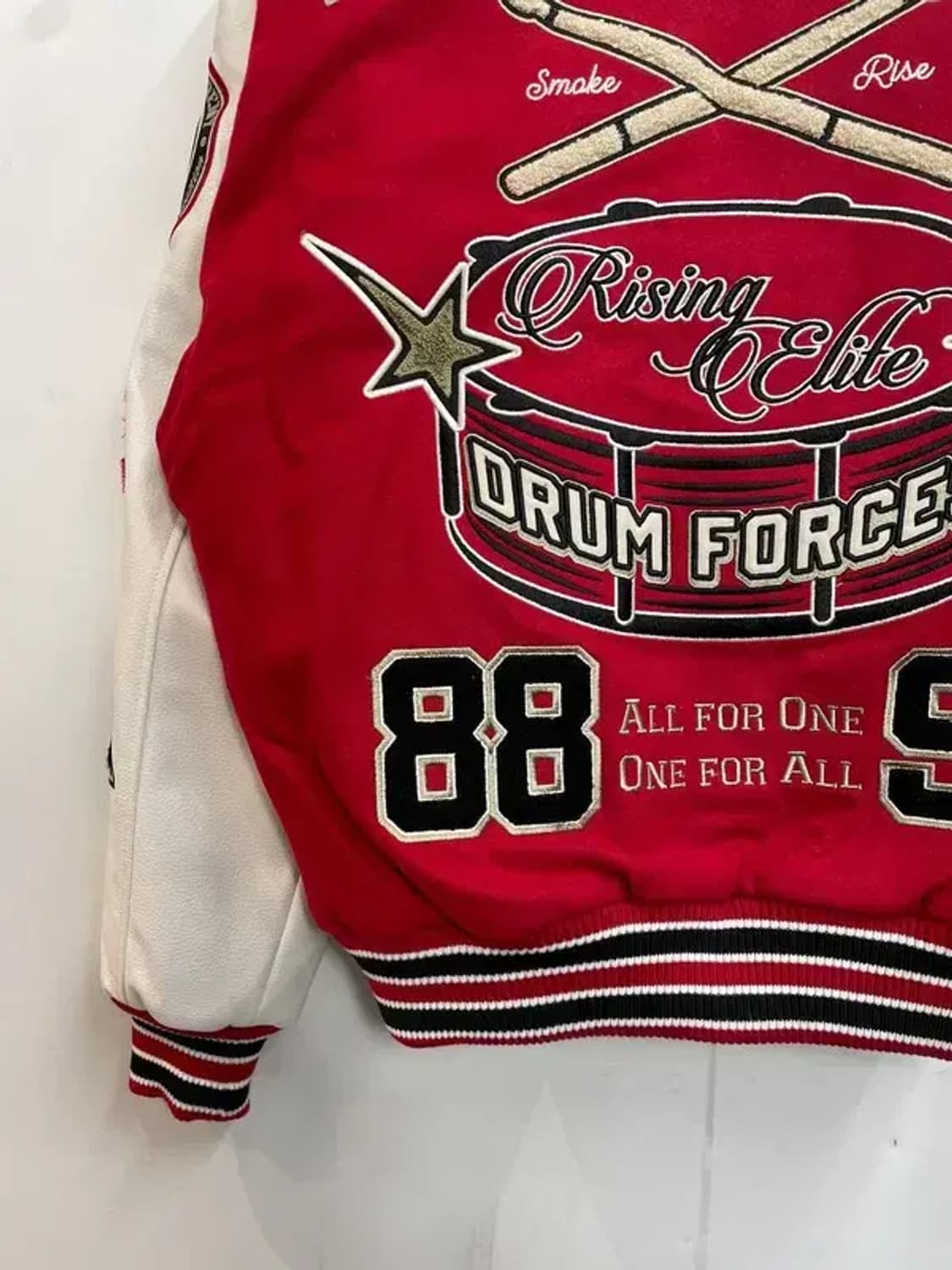 미디움 스모크라이즈 오버핏 레더 바시티 자켓 상품이미지8