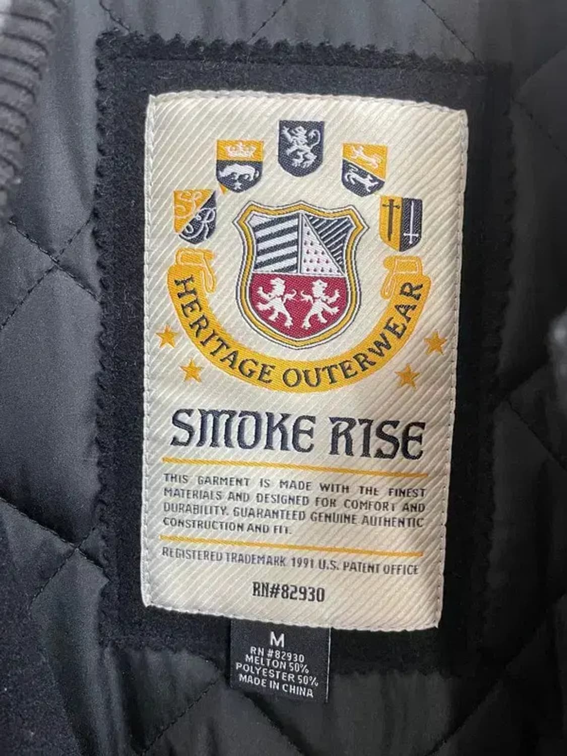 미디움 미사용 스모크라이즈 레더 바시티 자켓 점퍼 블랙 상품이미지5