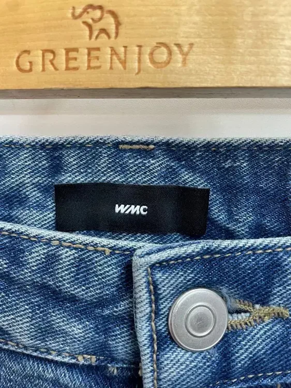 더블유엠씨 컷아웃 링클페이드 데님 와이드핏 상품이미지5